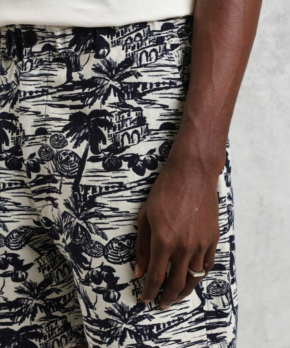 Wax London カートショーツ BEACH SCENE JACQUARD ワックスロンドン パンツ その他のパンツ ネイビー【送料無料】