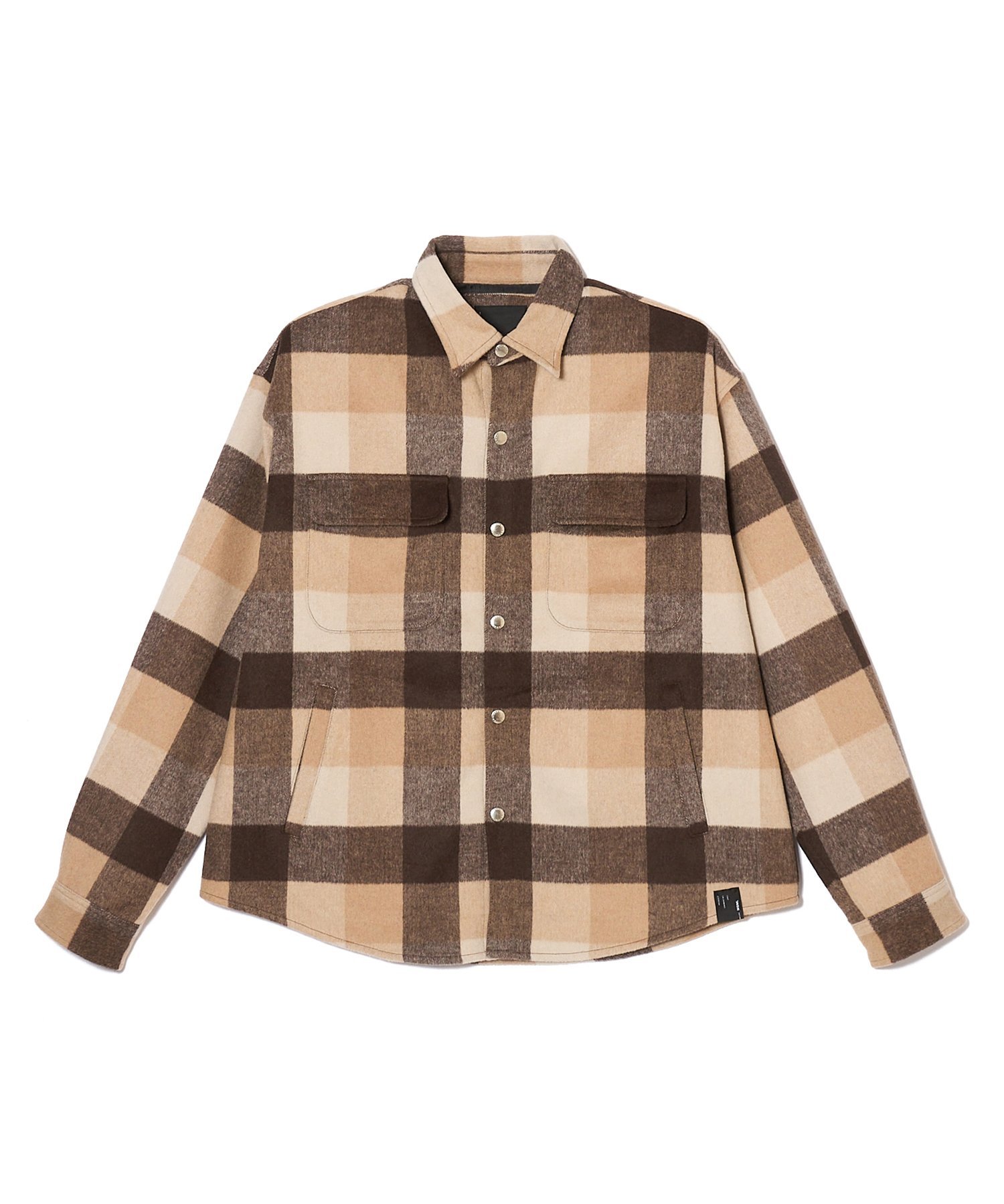 MSML CHECK SNAP BUTTON SHIRT ガーデン トップス シャツ・ブラウス グリーン ブラウン パープル