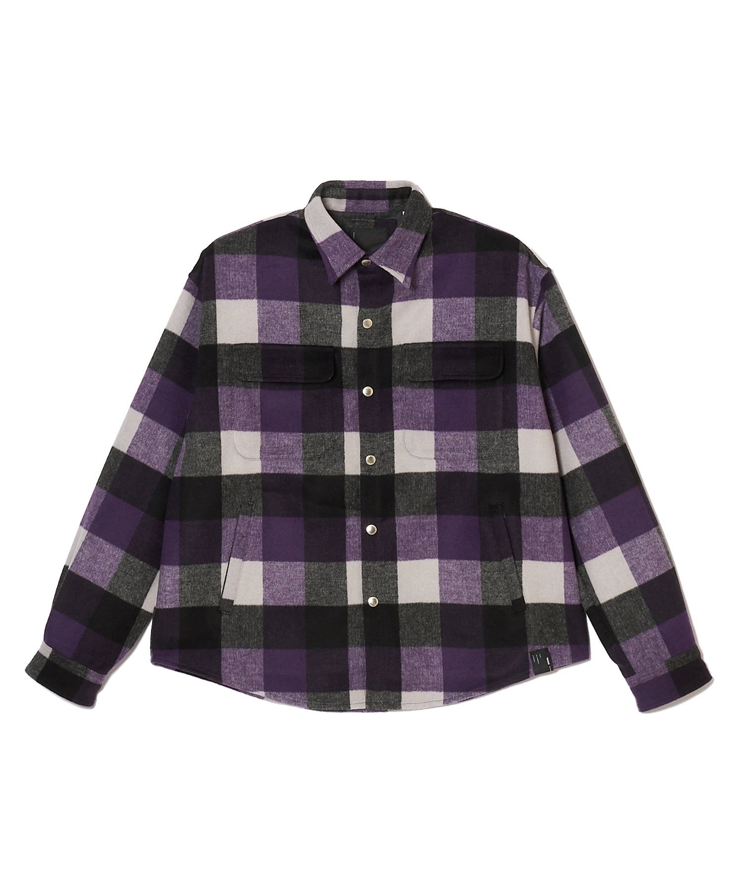 MSML CHECK SNAP BUTTON SHIRT ガーデン トップス シャツ・ブラウス グリーン ブラウン パープル