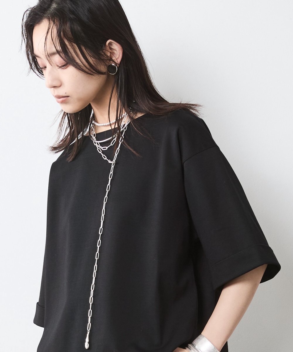 CHIC STYLE 5分袖カットソープルオーバー＜大きいサイズ有＞シックスタイル シックスタイル トップス カットソー・Tシャツ グレー【送料無料】