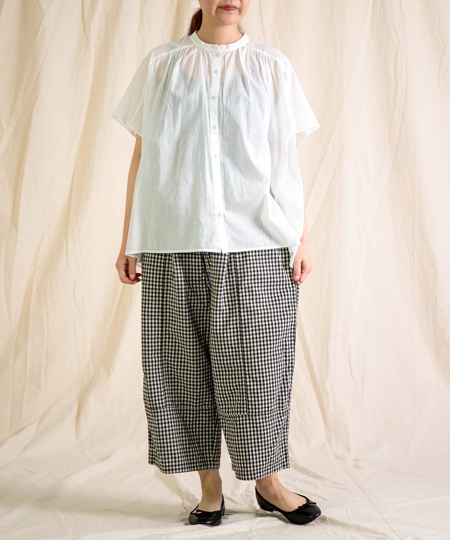 Brocante 綿麻アムンゼンクロス(チェック) トヌーパンツ ドミンゴ パンツ その他のパンツ ブラウン【送料無料】