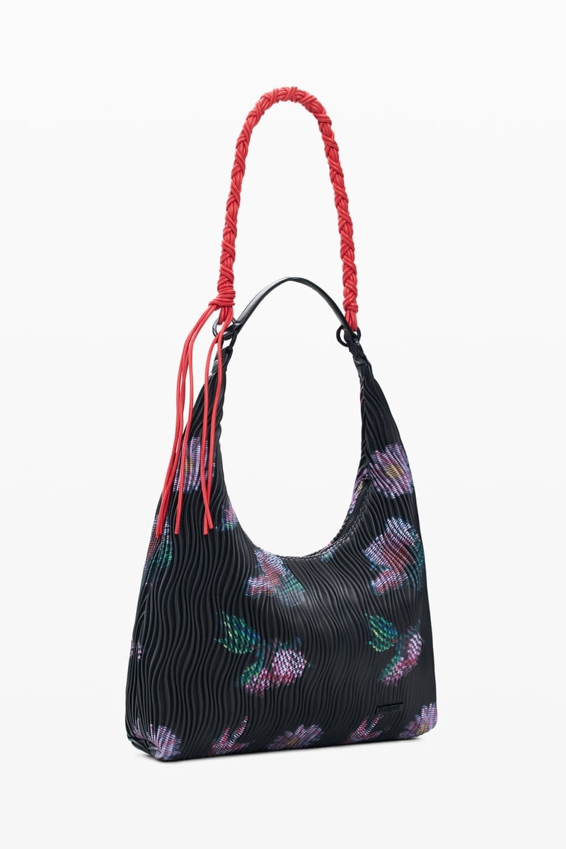 【SALE／30%OFF】Desigual 楕円形のテクスチャバッグ デシグアル バッグ ショルダーバッグ ブラック【送料無料】
