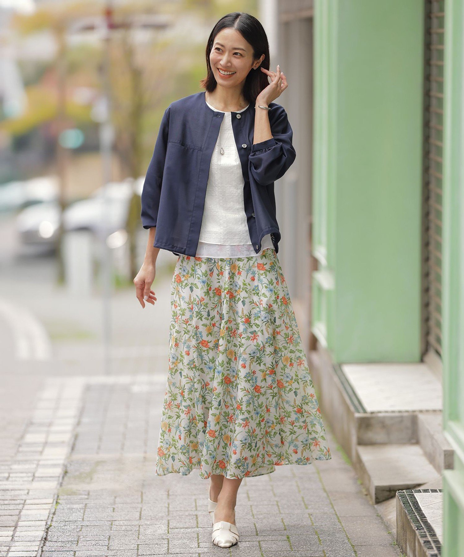 J.PRESS LADIES L レーシーチェック クルーネック カットソー ジェイプレス トップス カットソー・Tシャツ ホワイト