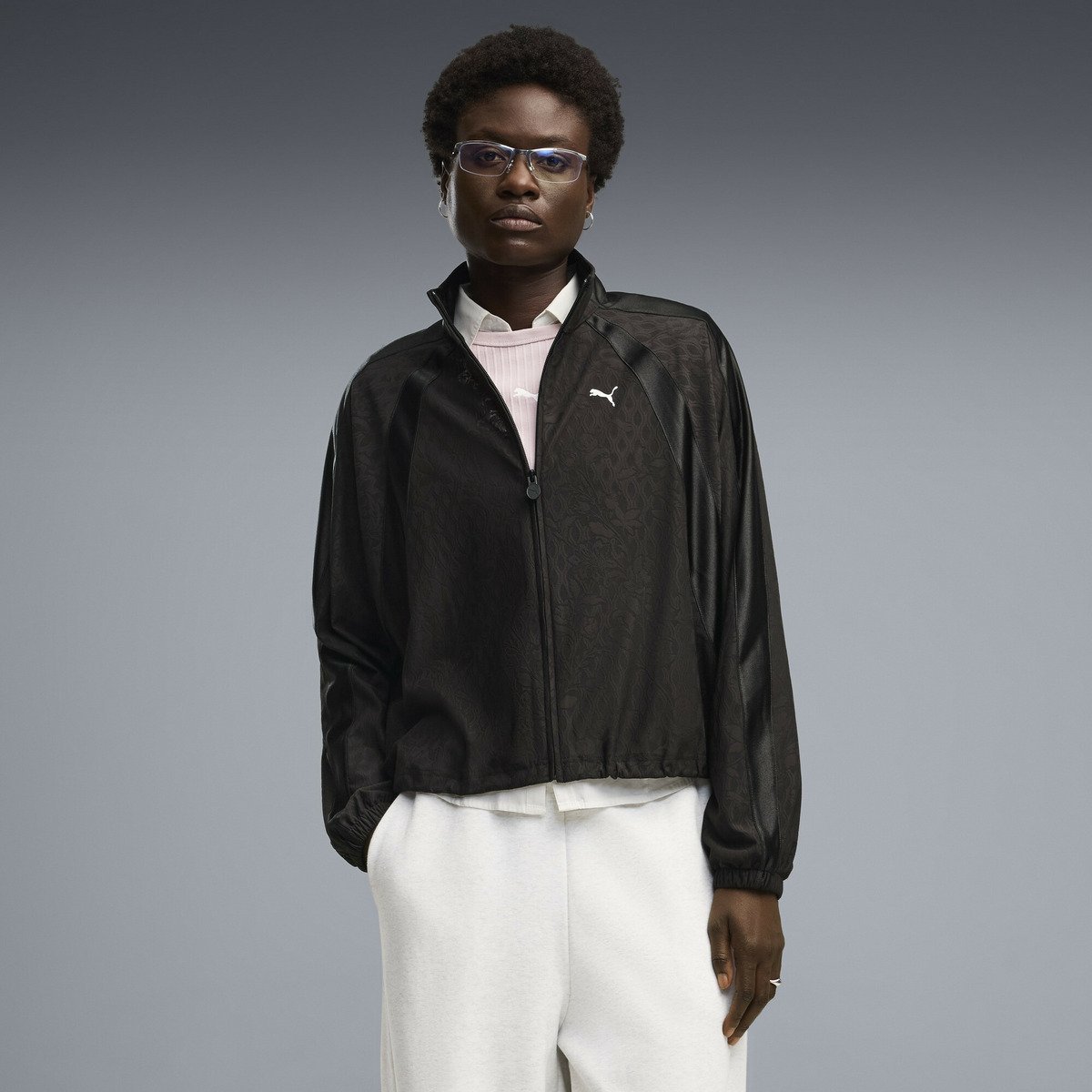PUMA ウィメンズ レースパック リラックス ライトウェイト トラックジャケット LACE PACK T7 Relaxed Jacket プーマ ジャケット・アウター その他のジャケット・アウター ブラック【送料無料】