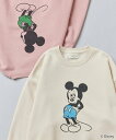 【SALE／30%OFF】FREAK'S STORE 別注/Mickey/前後プリントvintage加工スウェット【限定展開】 フリークスストア トップス スウェット・トレーナー ブラウン ブラック ベージュ ピンク パープル【送料無料】