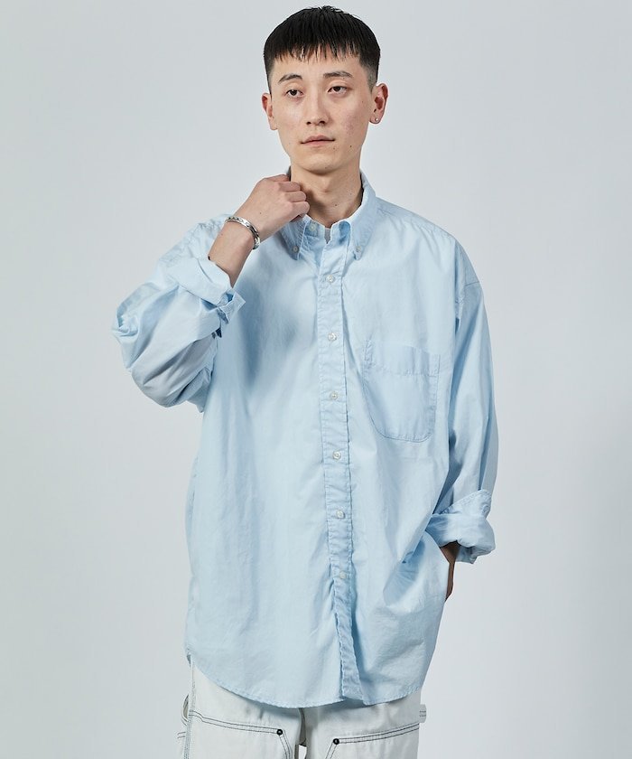 NAUTICA Faded L/S Shirt (Broadcloth) フリークスストア トップス シャツ ブラウス ブルー ネイビー【送料無料】