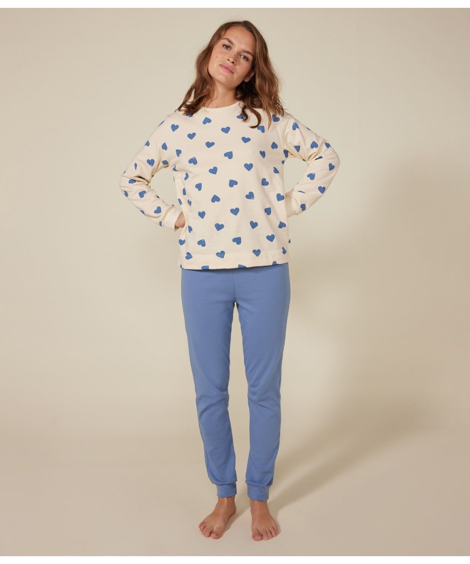 PETIT BATEAU スウェット長袖パジャマ プチバトー インナー・ルームウェア パジャマ【送料無料】のサムネイル