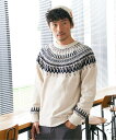 【SALE/40%OFF】ikka モール求心柄ニット イッカ トップス その他のトップス ホワイト グリーン ネイビー グレー