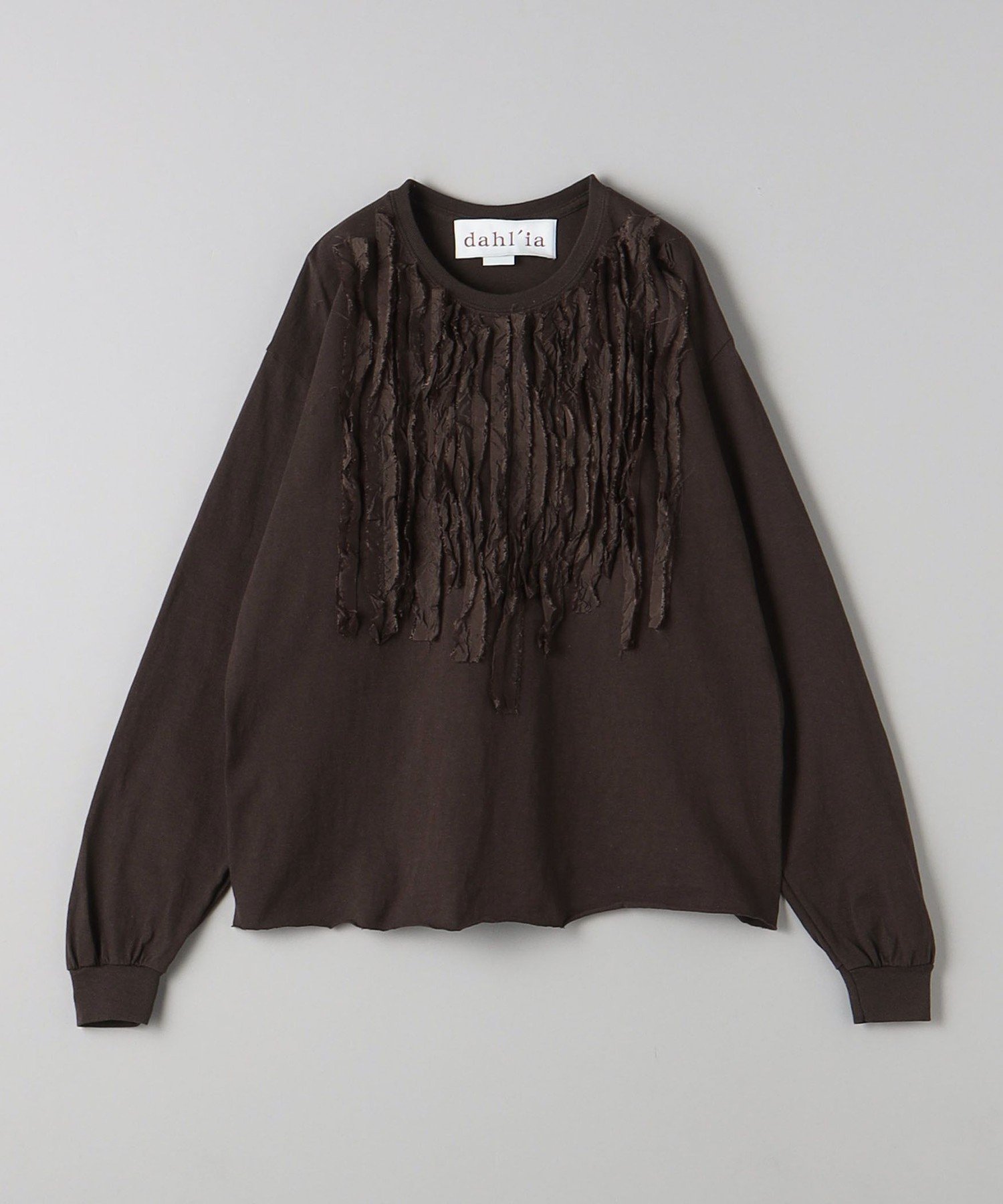 BEAUTY&YOUTH UNITED ARROWS ＜dahl'ia＞リメイク カットオフ ロングスリーブ カットソー ビューティー＆ユース　ユナイテッドアローズ トップス カットソー・Tシャツ ブラウン ホワイト【送料無料】のサムネイル