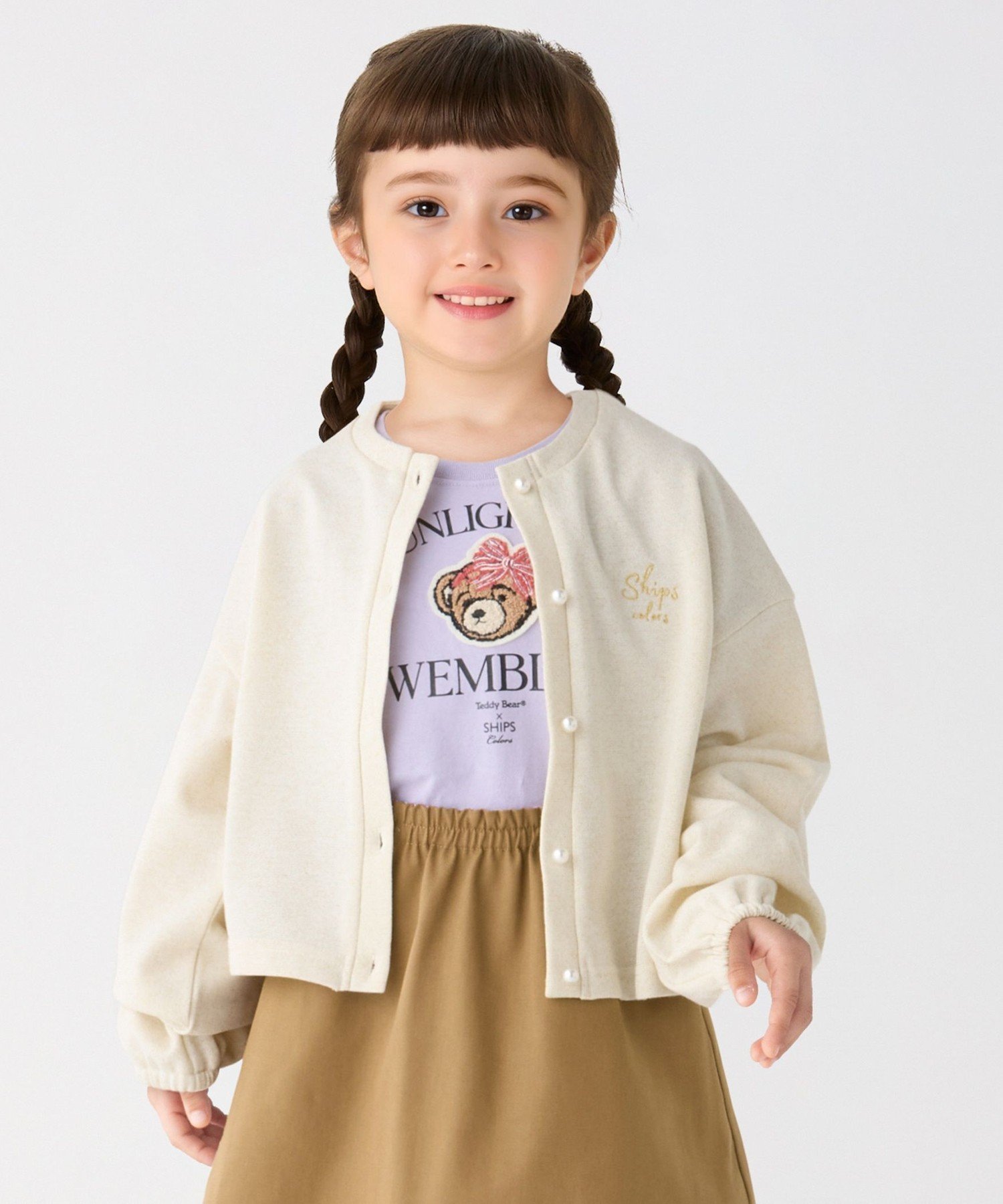 【SALE／40%OFF】SHIPS Colors SHIPS Colors:100~140cm /＜洗濯機可能＞パールモチーフ ボタン カーデ..