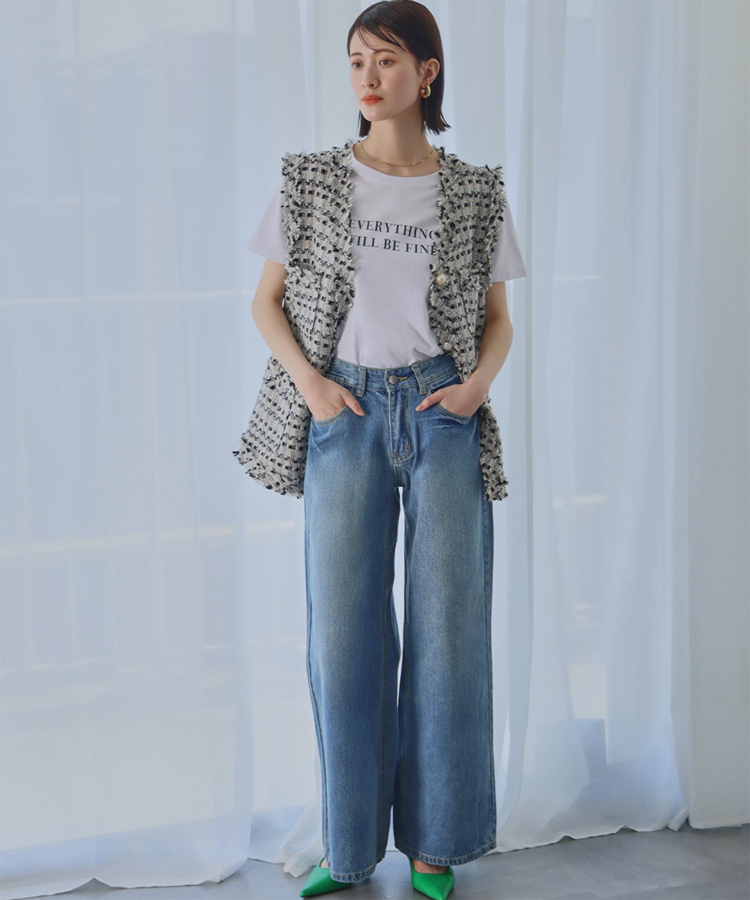 【SALE／20%OFF】Ampirula ウォッシュワイドデニムパンツ リバーフィールド アンド コー パンツ ジーンズ・デニムパンツ ブルー【送料無料】