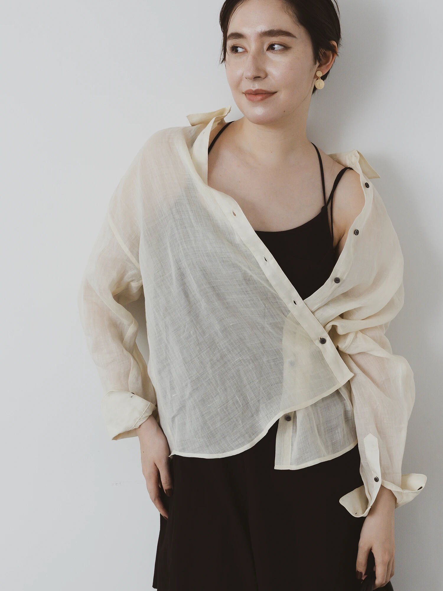 【SALE/60%OFF】Te chichi 【松井愛莉着用】ラミー2WAYオーバーシャツ テチチ トップス シャツ・ブラウス ブラウン ネイビー イエロー ホワイト