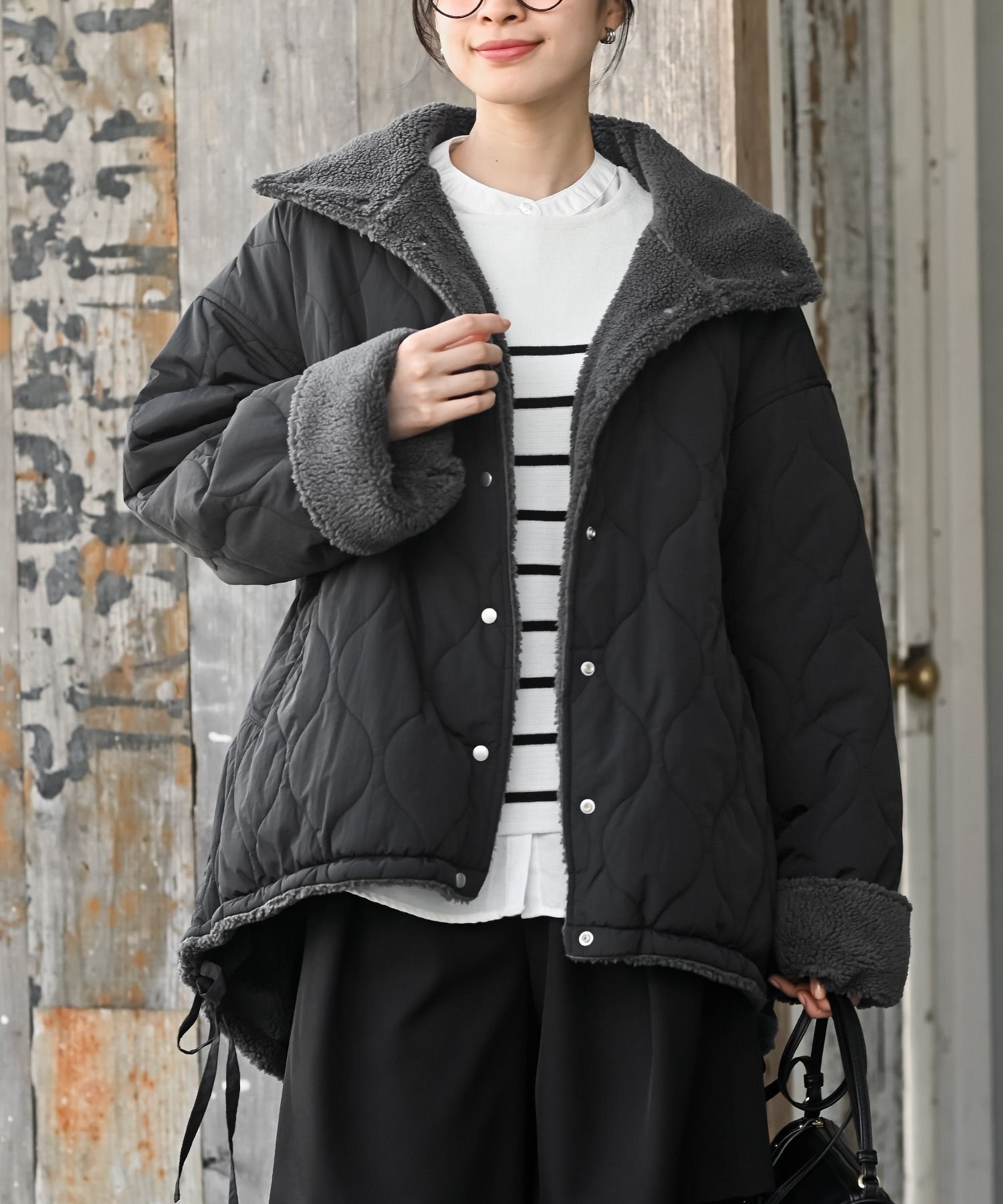 rps ボア*キルティングリバーシブルジャケット アールピーエス ジャケット・アウター ダウンジャケット..