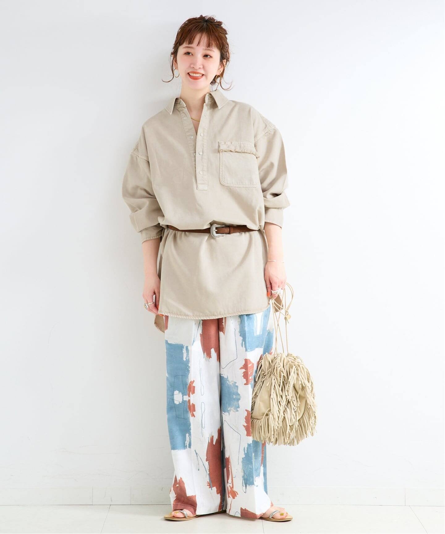 ウォッシャブル / DU JOUR / デュ ジュール JEAN BUAERO TUNIC ベーセーストック ワンピース・ドレス チュニック ベージュ ブルー