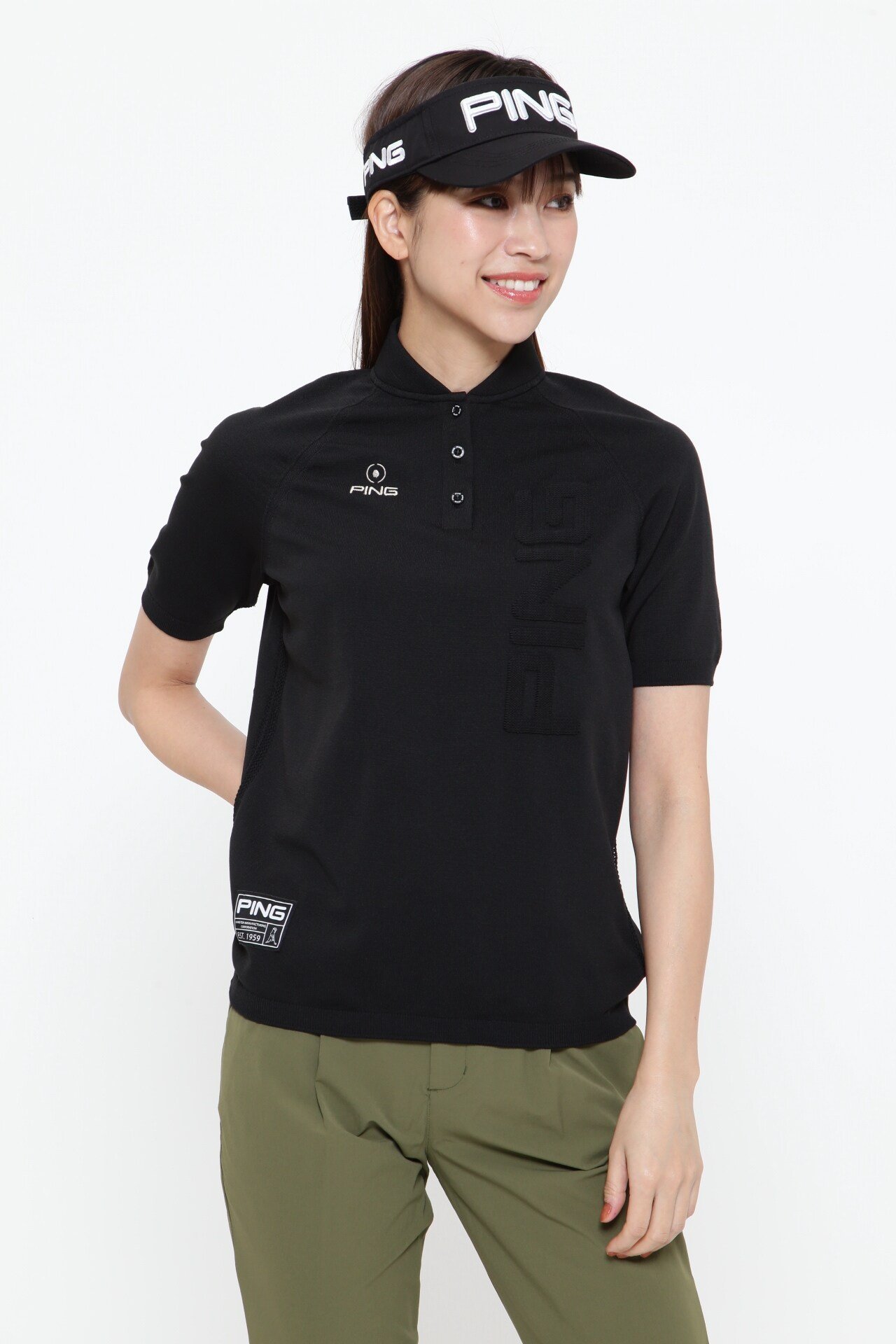 【SALE／70%OFF】PING APPAREL ホールガーメントニットポロシャツ ＜GOLD＞ (LADIES) ピン アパレル トップス ニット グレー ホワイト ブラック【送料無料】