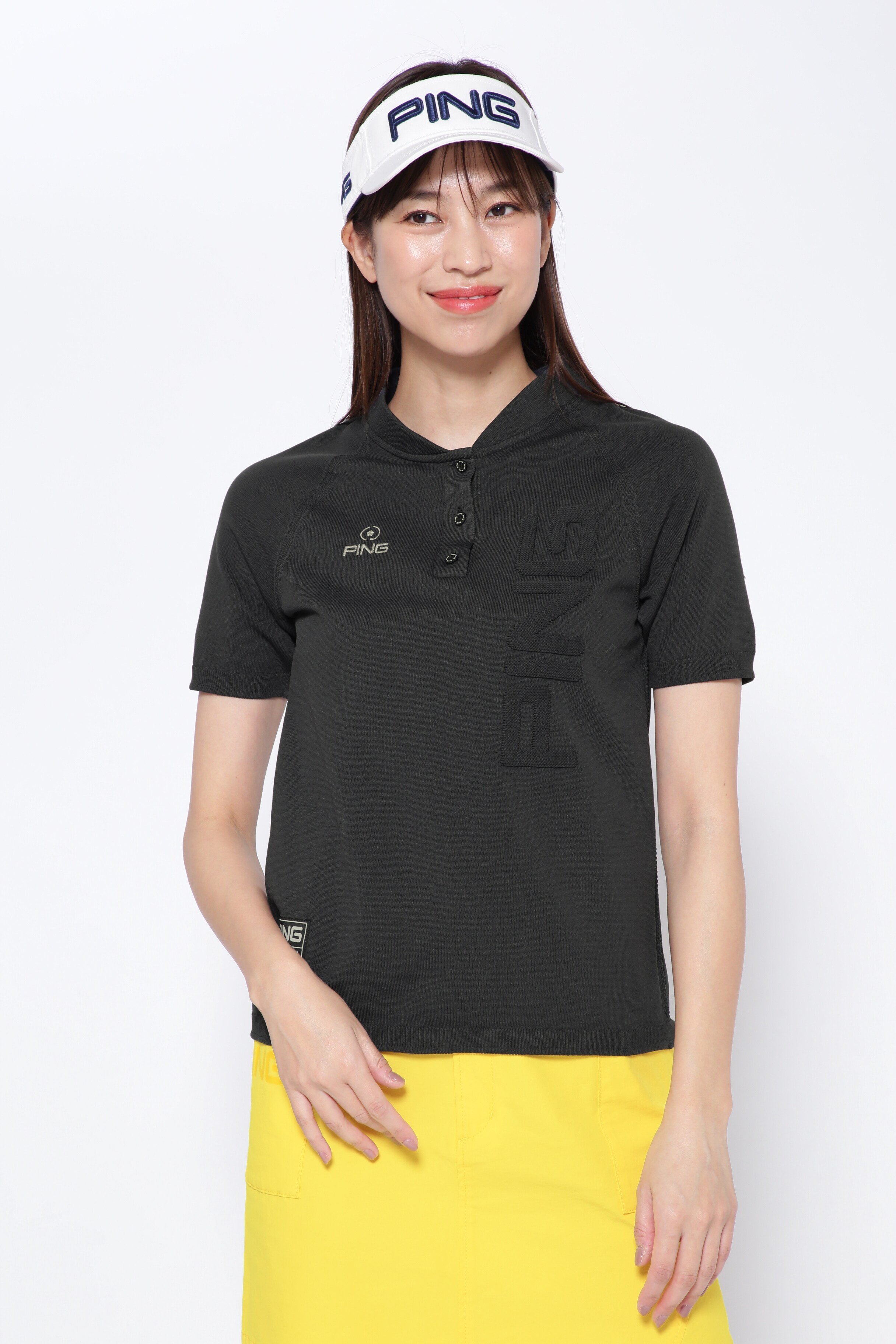 【SALE／70%OFF】PING APPAREL ホールガーメントニットポロシャツ ＜GOLD＞ (LADIES) ピン アパレル トップス ニット グレー ホワイト ブラック【送料無料】