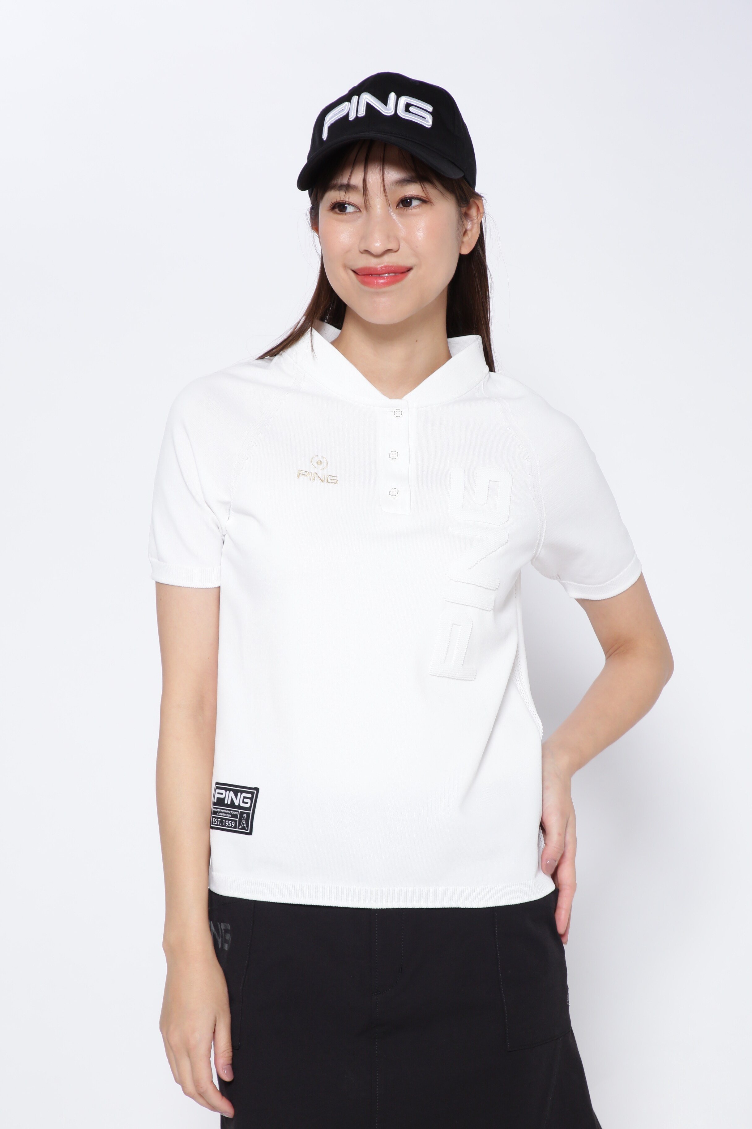 【SALE／70%OFF】PING APPAREL ホールガーメントニットポロシャツ ＜GOLD＞ (LADIES) ピン アパレル トップス ニット グレー ホワイト ブラック【送料無料】