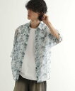 【SALE/40%OFF】tk.TAKEO KIKUCHI シアーフラワーシャツ ティーケータケオキクチ トップス シャツ・ブラウス ブラック ネイビー ホワイト