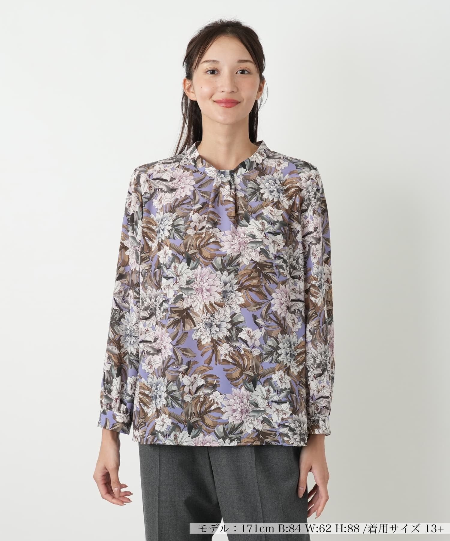 Leilian PLUS HOUSE ブラウス【ROCHAS Premiere】 レリアン プラスハウス トップス シャツ・ブラウス