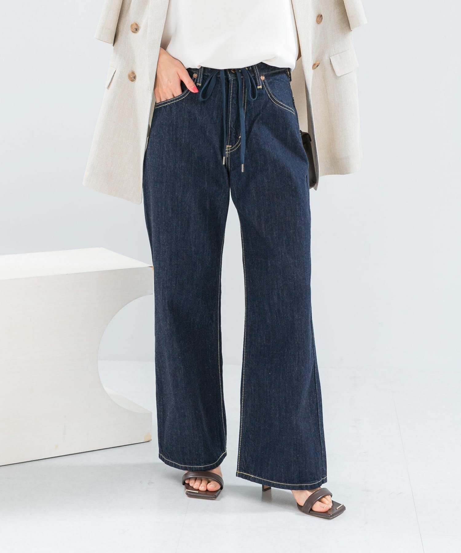 ROSSO 『別注』Lee×ROSSO STRING DENIM PANTS アーバンリサーチロッソ パンツ ジーンズ・デニムパンツ ブルー