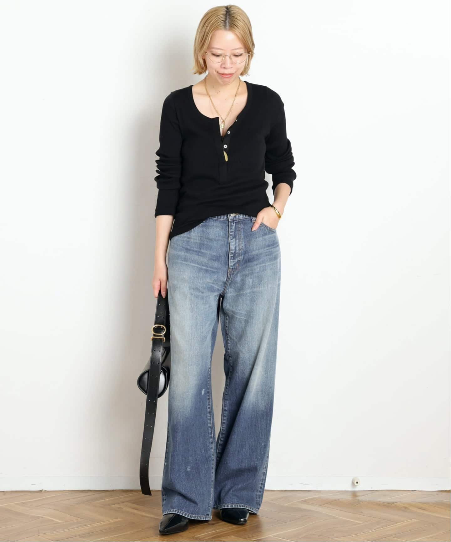 【DENIM DELIGHT DAYS】Selvedge wide jeans エーピーストゥディオ パンツ ジーンズ・デニムパンツ ブルー
