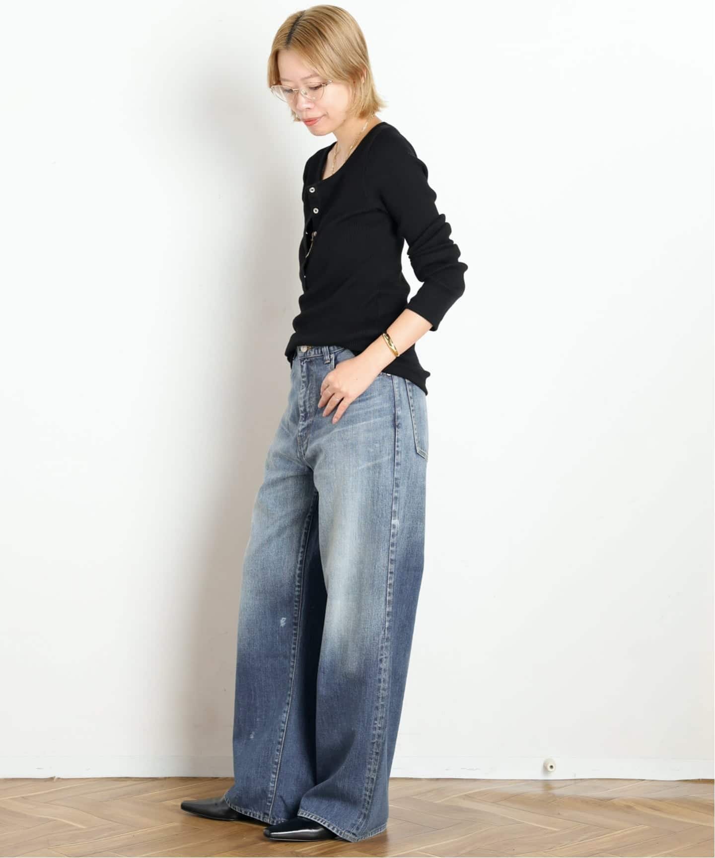 【DENIM DELIGHT DAYS】Selvedge wide jeans エーピーストゥディオ パンツ ジーンズ・デニムパンツ ブルー