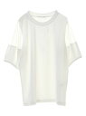 【SALE/80%OFF】E hyphen world gallery ドットチュール切替プルオーバー イーハイフンワールドギャラリー ニット 長袖ニット ホワイト ブラック ベージュ ブラウン