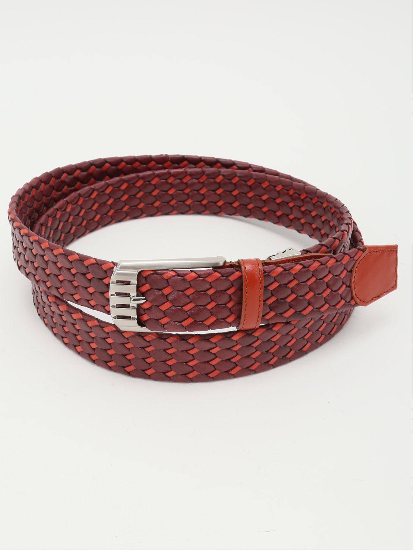 GRAND-BACK 【大きいサイズ】キース/KIETH レザーコンビメッシュベルト タカキュー ファッション雑貨 ベルト ブラウン ブルー【送料無料】