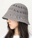 A.M.S. クロシェハット バケットハット ハット 帽子 透かし編み ニット 春 夏 バケハ エー.エム.エス. 帽子 ハット グレー ブラック ブラウン