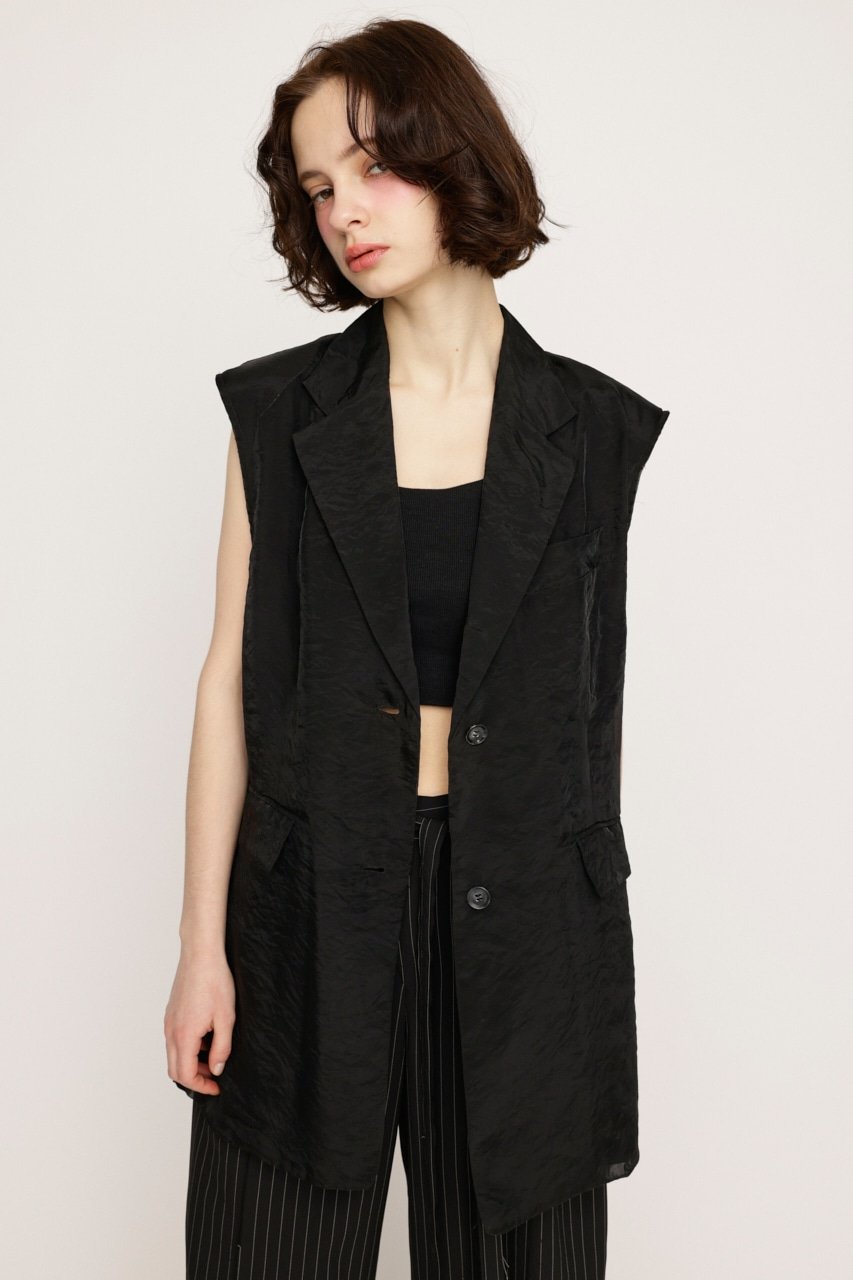 【SALE／50%OFF】SLY SHEER TAILOR ベスト スライ トップス ベスト・ジレ ベージュ ブラック【送料無料】