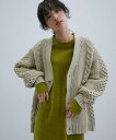 ADAM ET ROPE' HOMME 【WEB限定】ボリューム ケーブル オーバーサイズ カーディガン / 超軽量 / ユニセックス アダムエロペ トップス カーディガン ホワイト ブラウン グレー ブラック【送料無料】