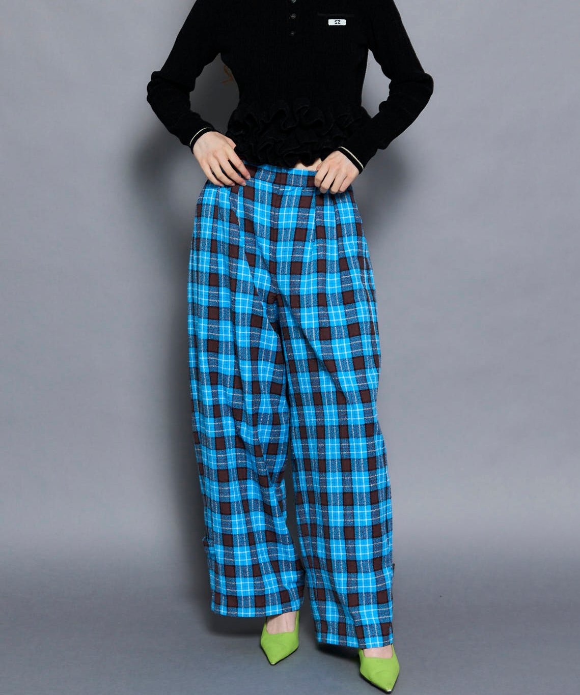 MAISON SPECIAL Loop Yarn Plaid Two-tuck Pants メゾンスペシャル パンツ その他のパンツ ピンク【送料無料】のサムネイル