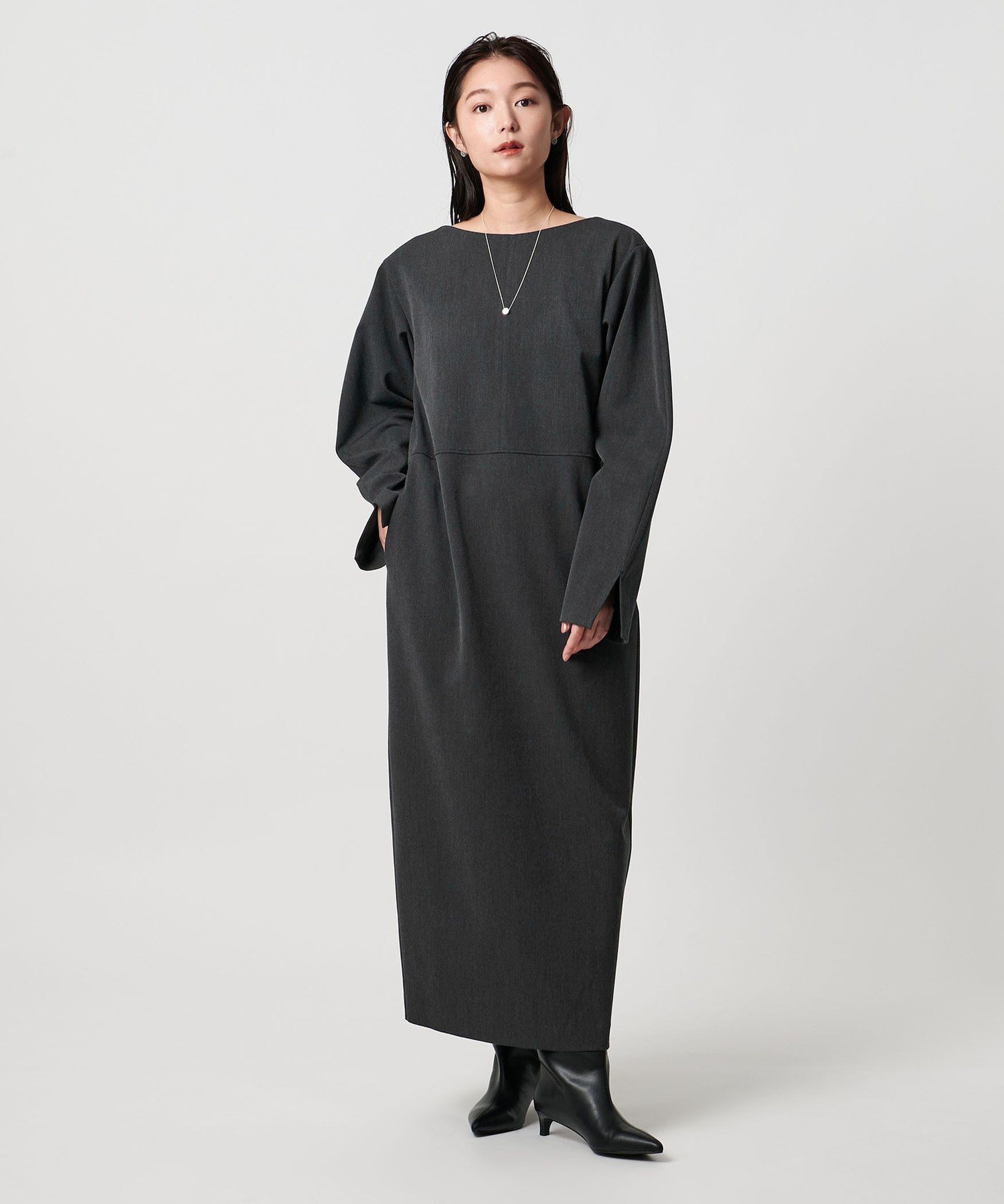 MARW UNITED ARROWS ＜MARW UNITED ARROWS＞コクーンスリーブ ワンピース ユナイテッドアローズ ワンピース・ドレス ワンピース グレー ブラック【送料無料】