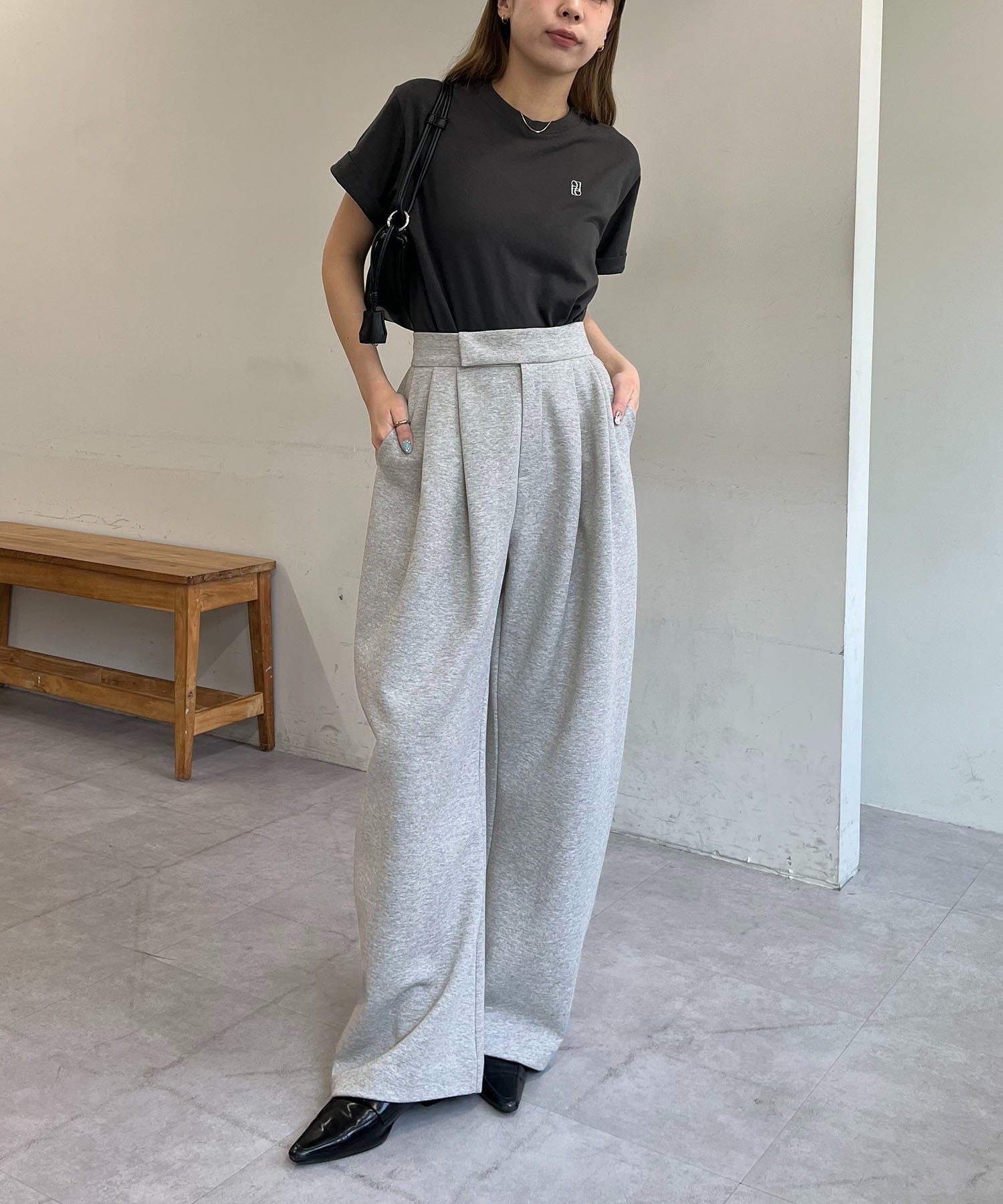 CAPRICIEUX LE'MAGE ダンボールカーブパンツ カプリシュ　レマージュ パンツ その他のパンツ グレー ホワイト【送料無料】