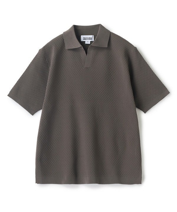 MEN'S BIGI STYLE バンブーリンクス スキッパーニットポロ メンズ ビギ トップス ポロシャツ グレー ブラック ネイビー ブラウン【送料無料】