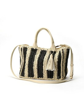 【SALE/50%OFF】MONO COMME CA 《ショルダー付き》ざっくり編みカゴバッグ コムサイズム バッグ ハンドバッグ ブラック ブラウン