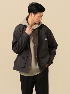 Weather Cloth Collarless Jacket 114-04-0248: Dark Grey Weather Cloth Collarless Jacket 114-04-0248: Dark Grey
