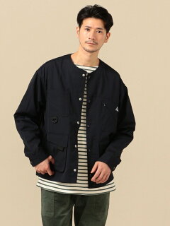 Weather Cloth Collarless Jacket 114-04-0248: Navy Weather Cloth Collarless Jacket 114-04-0248: Navy