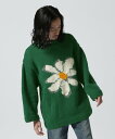 B 039 2nd MacMahon Knitting Mills/マクマホンニッティングミルズ Roll Neck Knit-Flower ビーセカンド トップス ニット グリーン ブラック ネイビー【送料無料】