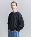 BEAUTY&YOUTH UNITED ARROWS ペーパー ヤーン トリム クルーネック ニット ビューティー＆ユース　ユナイテッドアローズ トップス ニット ネイビー グレー【送料無料】