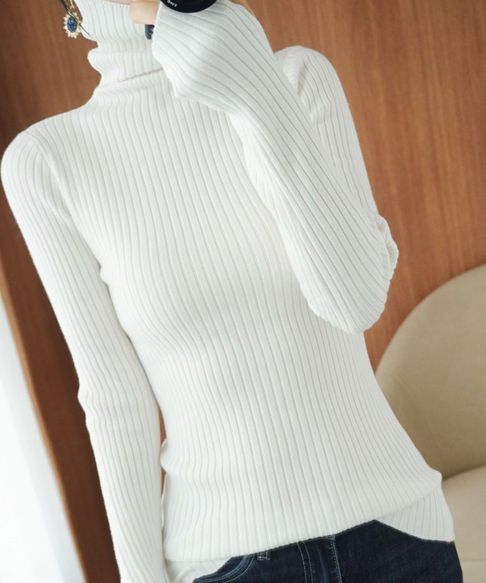 【SALE/72%OFF】miniministore ニットトップス ハイネック 指穴デザイン ミニミニストア トップス ニット ホワイト ブラック ブラウン ...