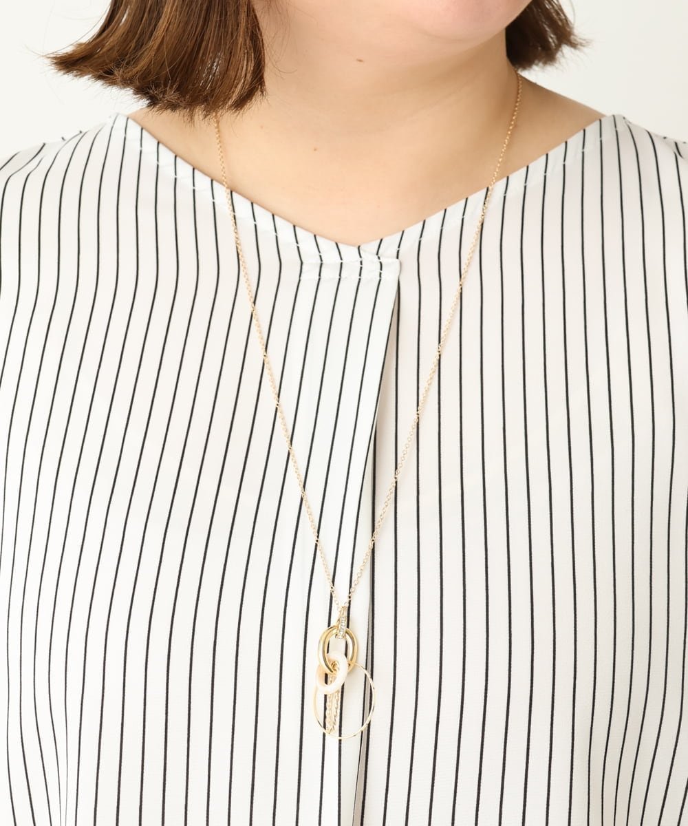 【SALE／40%OFF】eur3 MIXリングモチーフロングネックレス エウルキューブ アクセサリー・腕時計 ネックレス ゴールド シルバー