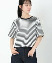 STRAWBERRY-FIELDS ラメボーダーTシャツ ストロベリーフィールズ トップス カットソー・Tシャツ ホワイト ブラック【送料無料】