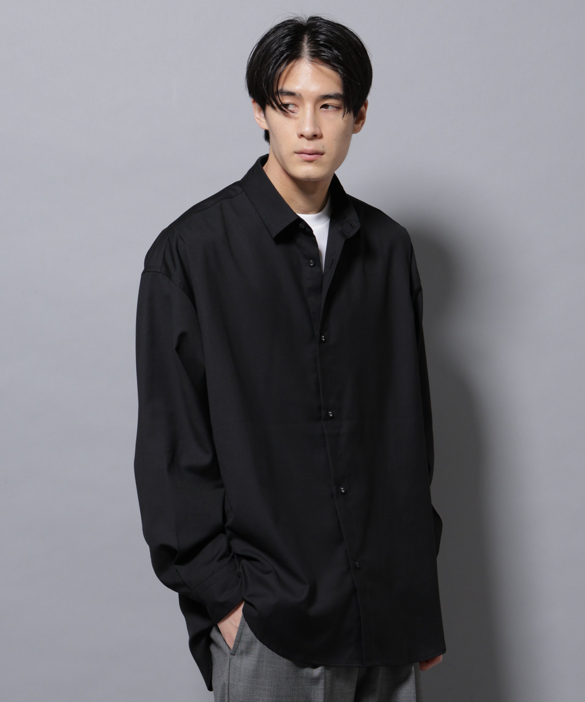 【SALE／30%OFF】NANO universe ビッグドレープシャツ 長袖 ナノユニバース トップス シャツ・ブラウス グレー ブラウン ホワイト ブラック【送料無料】 stylife-15168694 Rakuten Fashion サンプル画像2