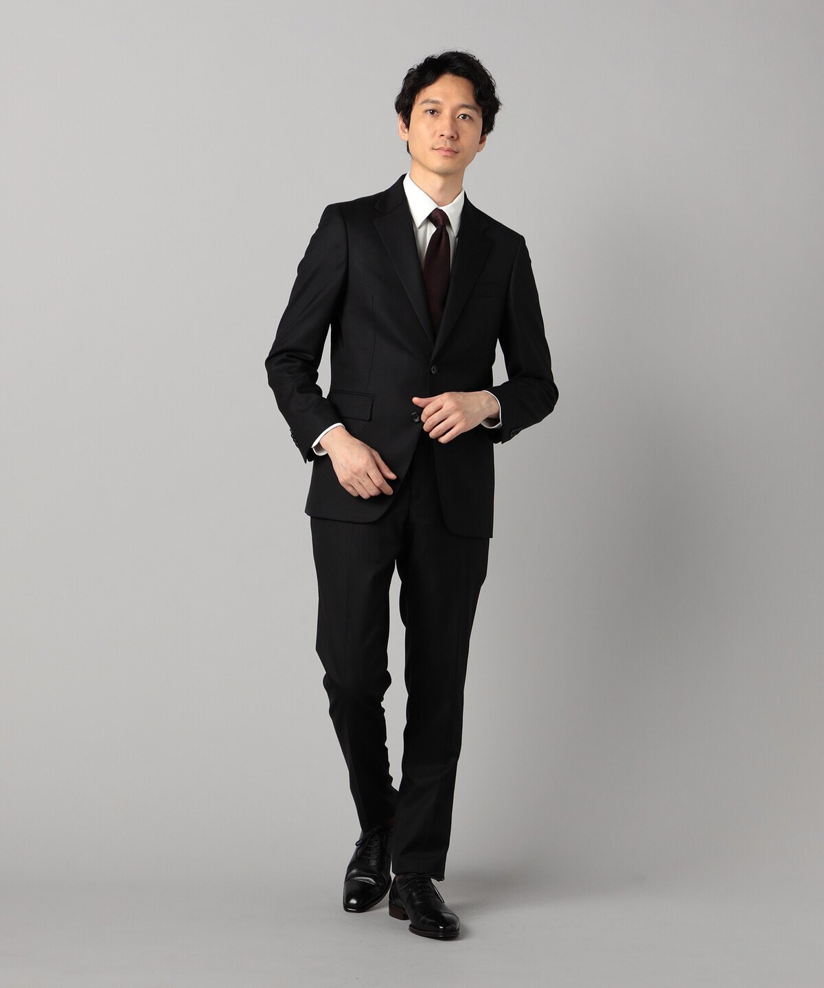 COMME CA MEN 【スリーピース対応】Super120's ウールギャバ スーツ コムサメン スーツ・フォーマル スーツジャケット ブラック【送料無料】