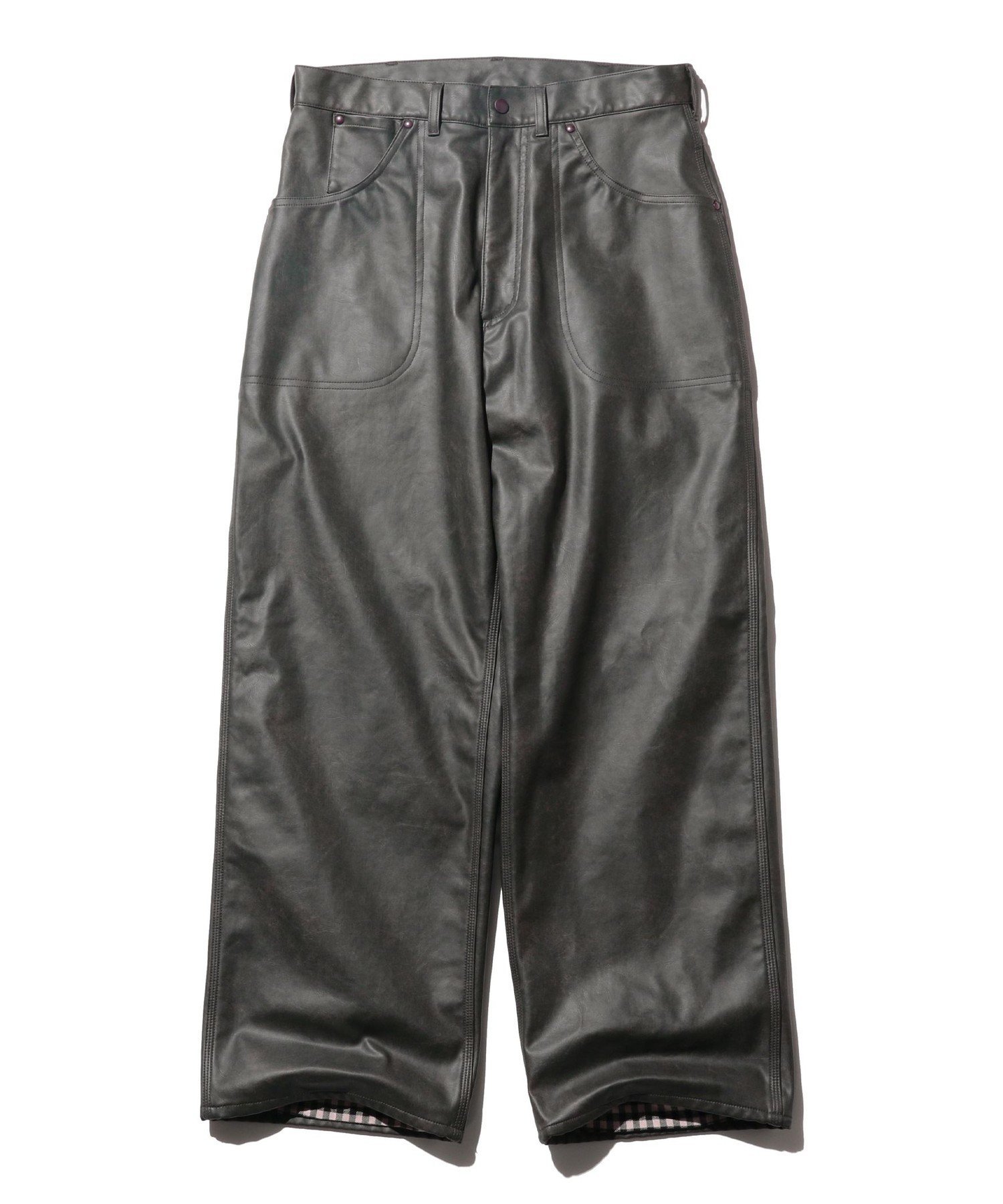 BEAMS PLUS Painter Pants Lined Aged Fake Leather ビームス メン パンツ その他のパンツ ブラウン ブラック【送料無料】