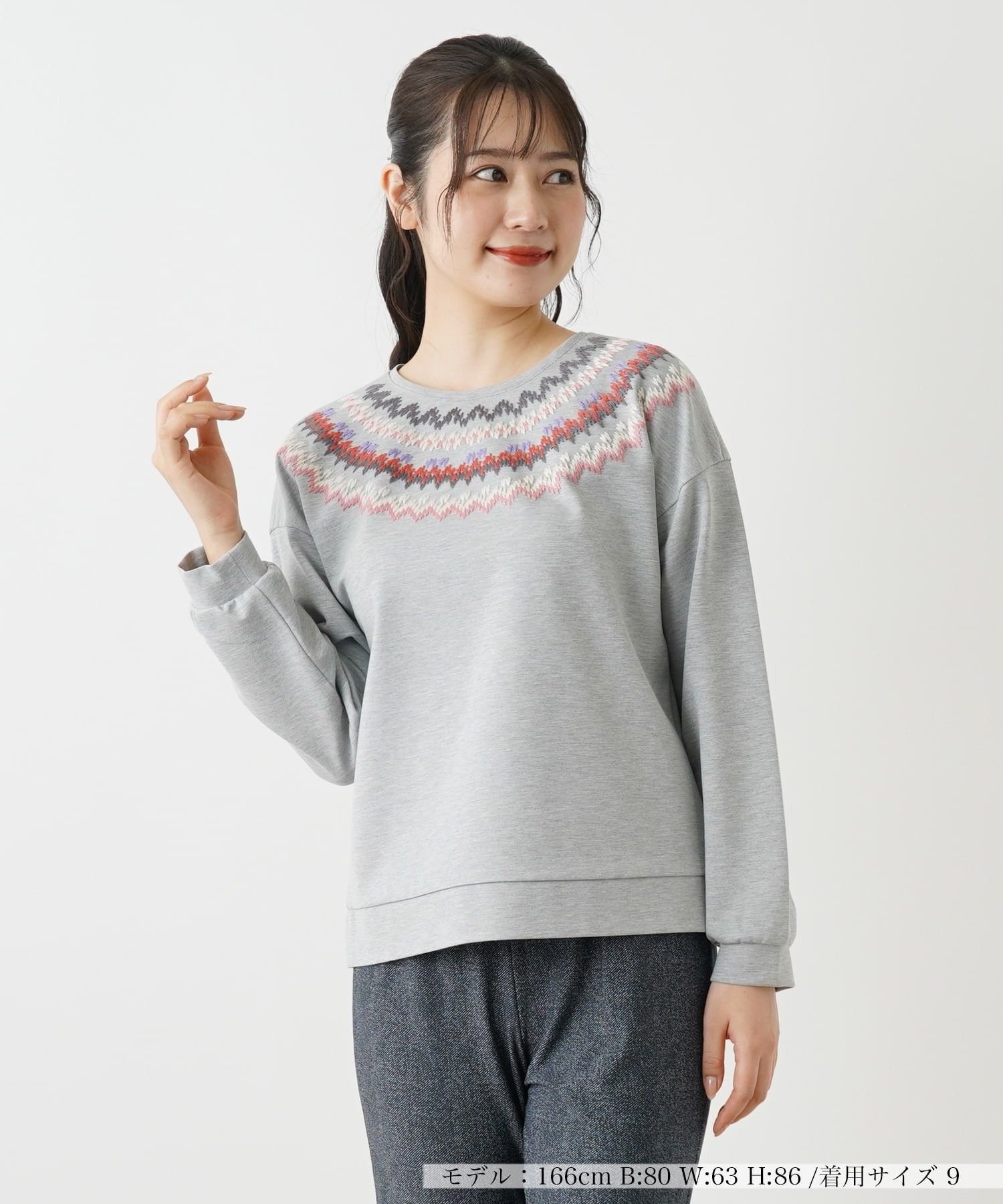 Leilian カットソー レリアン トップス カットソー・Tシャツ ホワイト グレー