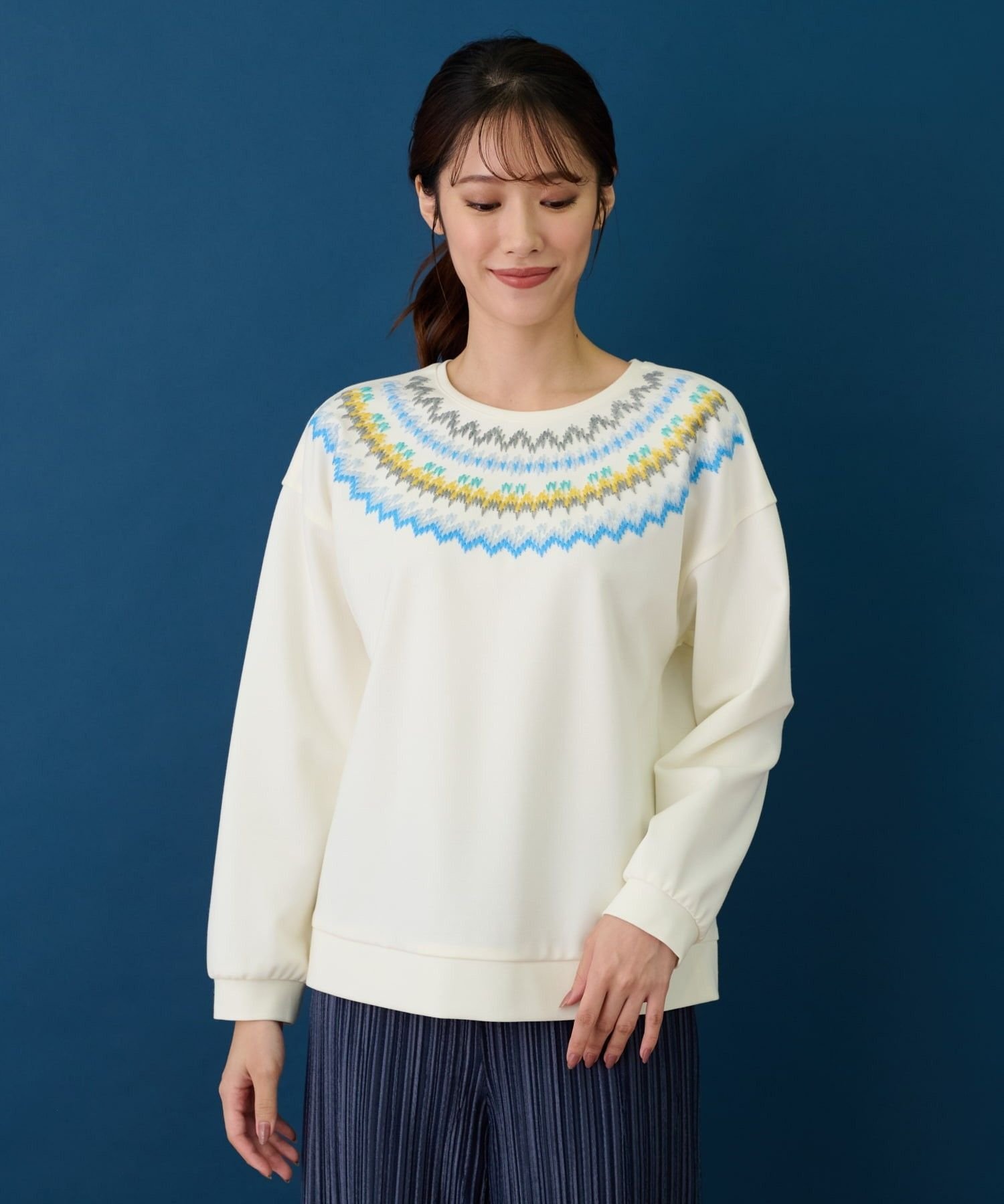 Leilian カットソー レリアン トップス カットソー・Tシャツ ホワイト グレー