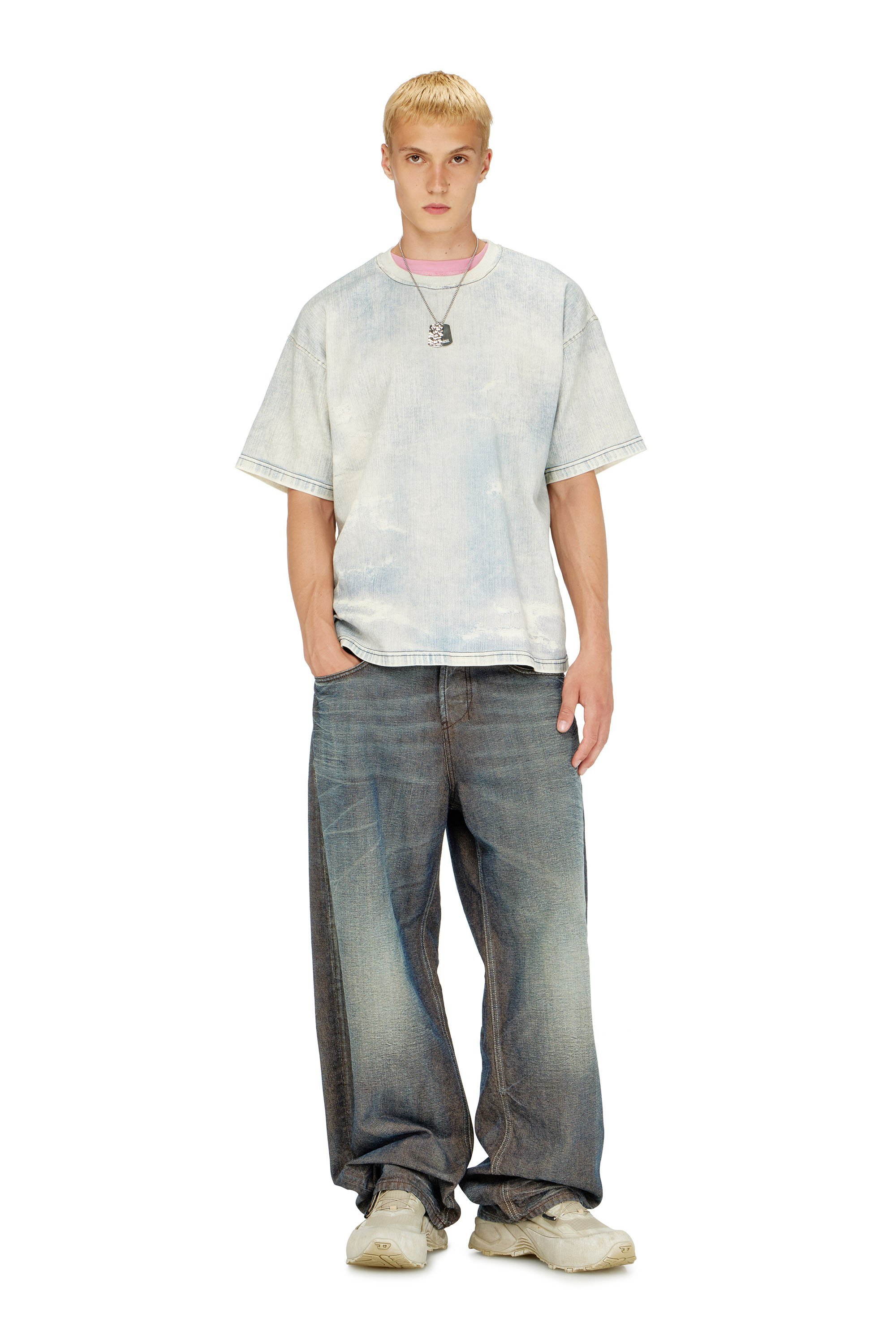 メンズ ジョグ トップ D-BOX JOGG ディーゼル トップス カットソー・Tシャツ ブルー