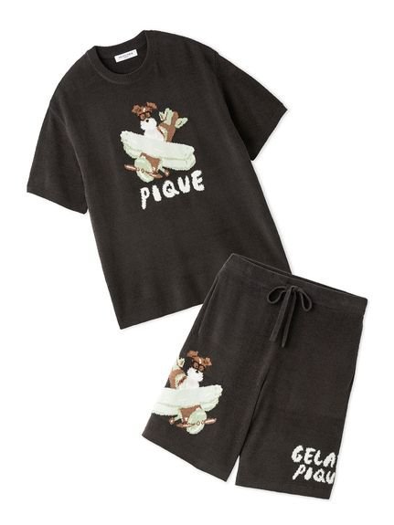 gelato pique 【ヒラノトシユキ】【HOMME】エアリーモコPLANEDOGジャガードプルオーバー&ハーフパンツセット ジェラートピケ トップス スウェット・トレーナー【送料無料】